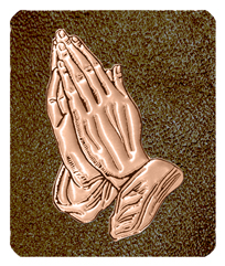 DF35-516-BZ-SH-BR Bronze Praying Hands Shimmer Brown